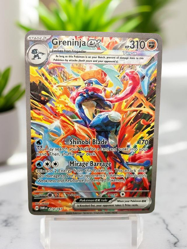 Greninja Ex Gold Metal Pokemon Card Collectible Gift/Display