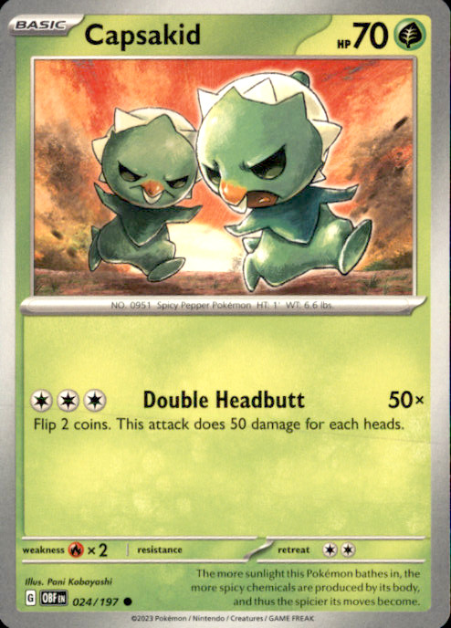 Capsakid Common SV03: Obsidian Flames 024/197 NM Shin Nagasawa 2023