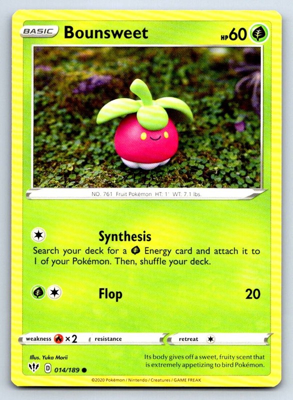 Pokemon Bounsweet SWSH03: Darkness Ablaze SWSH03 014/189 NM Common Yuka Morii