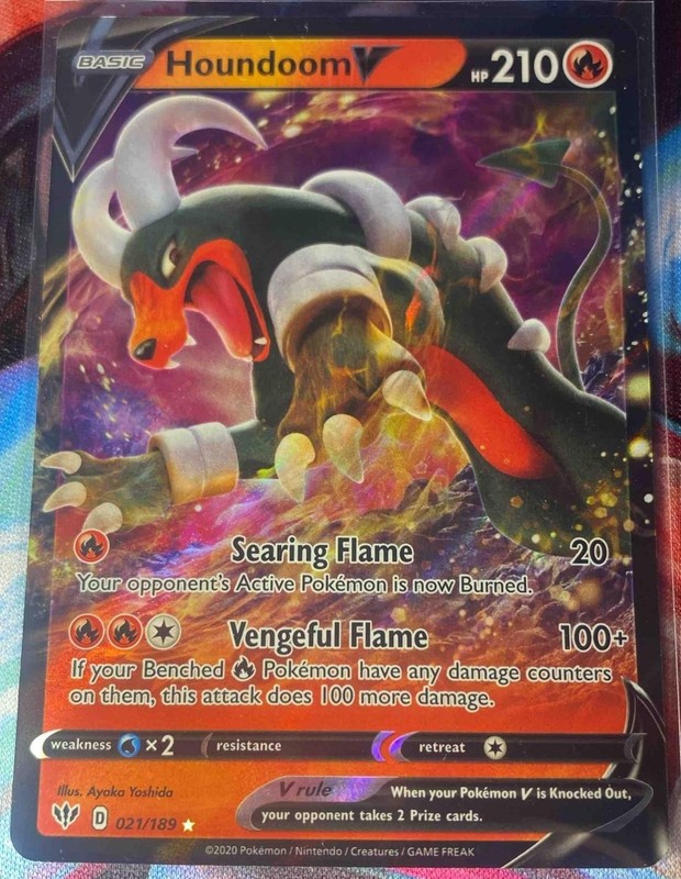 2020 Pokemon Sword & Shield Darkness Ablaze Houndoom V #021/189