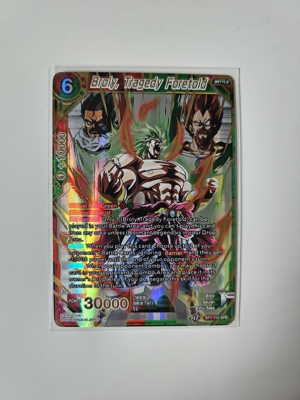 Dragon Ball Super Card Game Broly Tragedy Foretold BT7-115 SR NM Condition