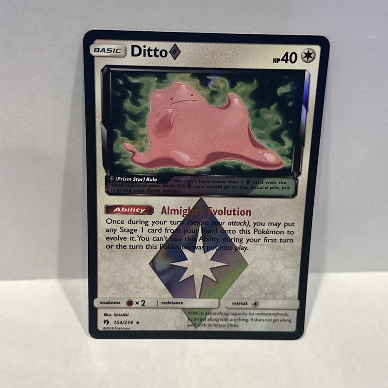 Ditto Prism Star Holo Prism Rare SM – Lost Thunder 154/214 Pokemon