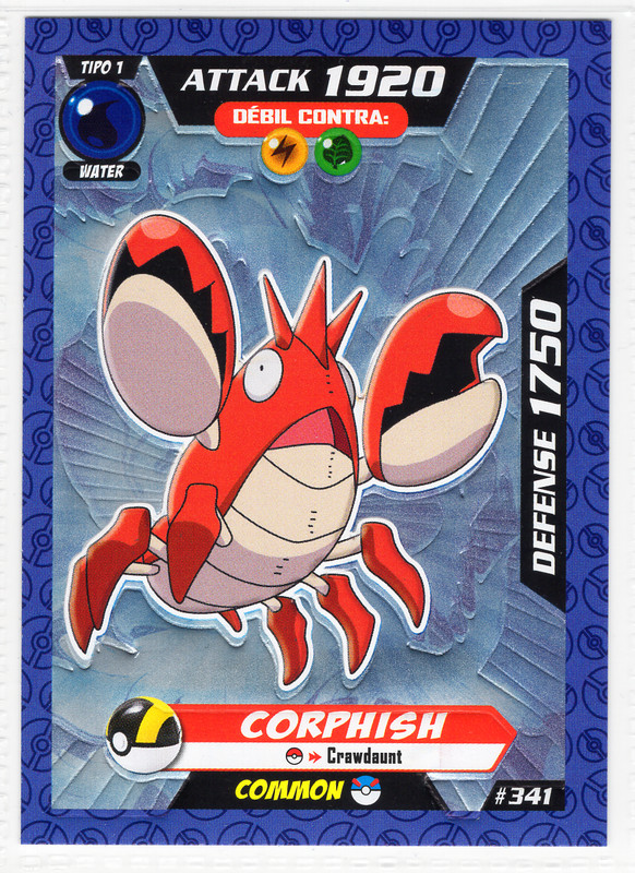 Corphish #341 – 2017 Peru Pokémon Ultra V4 3Reyes South America Edition