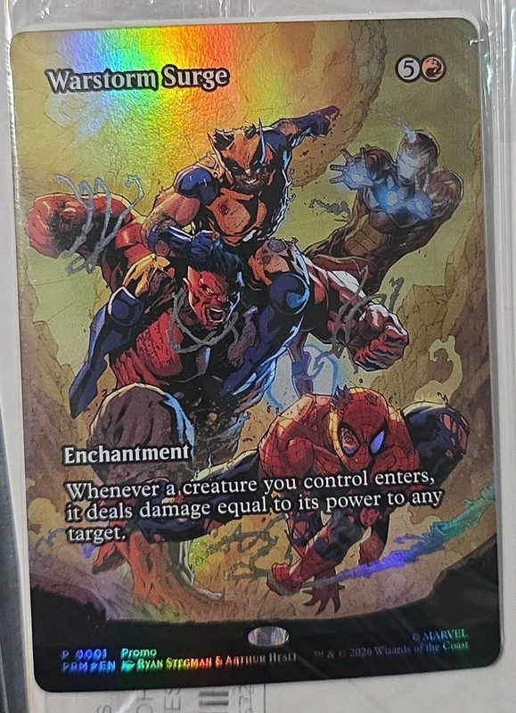 Warstorm Surge MARVEL MTG Promo P 001 Foil Avengers Armageddon Sealed Card ONLY gallery