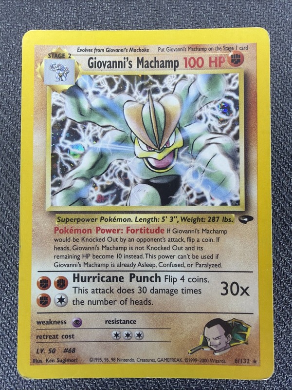 Giovanni’s Machamp Gym Challenge Holo Rare 6/132 Pokemon WOTC Vintage