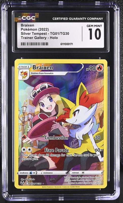 BRAIXEN Silver Tempest Trainer Gallery Holo #TG01 CGC 10 Pokemon