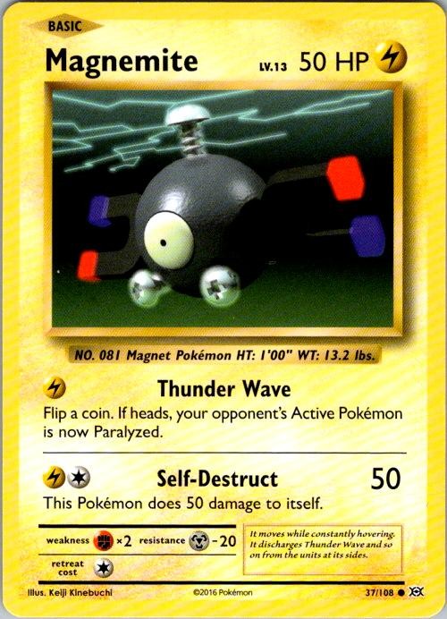 Magnemite 37/108 Common Evolutions Pokemon Near Mint