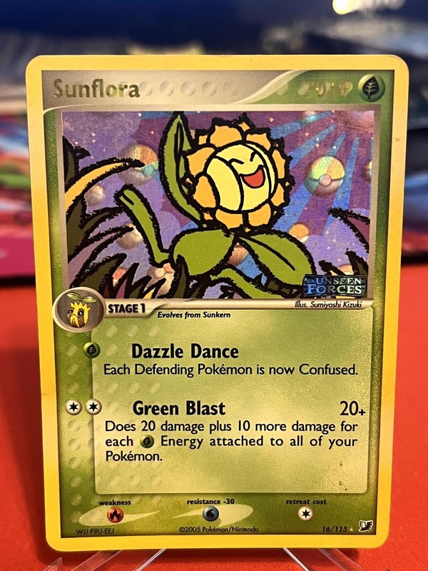 Sunflora 16/115 Holo Rare Unseen Forces Pokemon Reverse Holo Moderately Played
