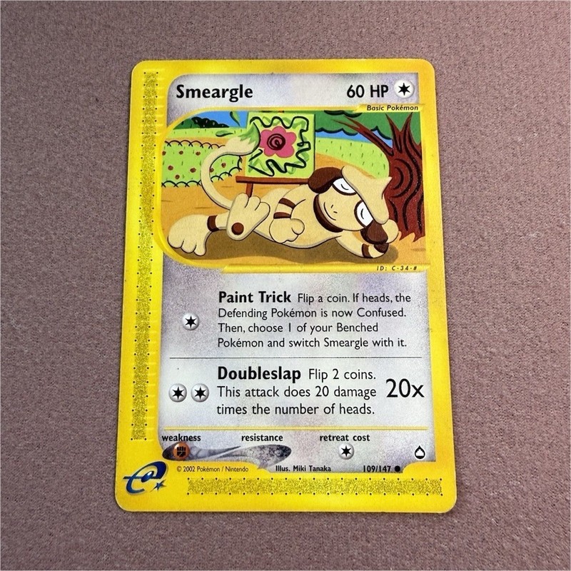 Nintendo Pokemon TCG Aquapolis Smeargle 109/147 Common 2002 60 HP