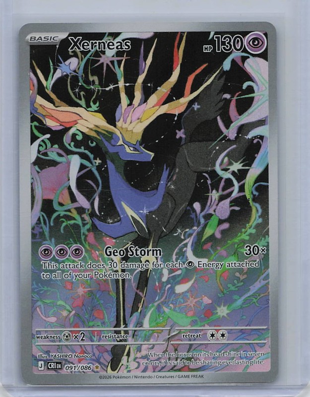 Xerneas 091/086 Holo Illustration Rare Chaos Rising Pokemon Near Mint
