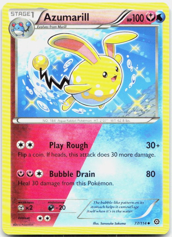 AZUMARILL 77/114 UC STEAM SIEGE POKEMON LP