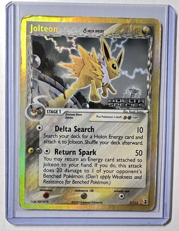 Jolteon (Delta Species) 7/113 EX Delta Species (Stamped) Reverse Holo MP