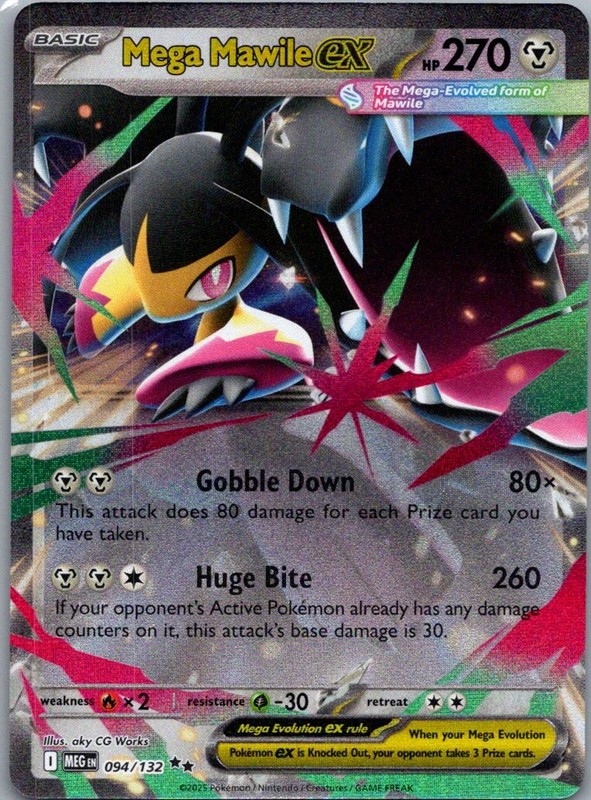 Mega Mawile ex 094/132 Mega Evolution Pokemon TCG Holo Double Rare NM