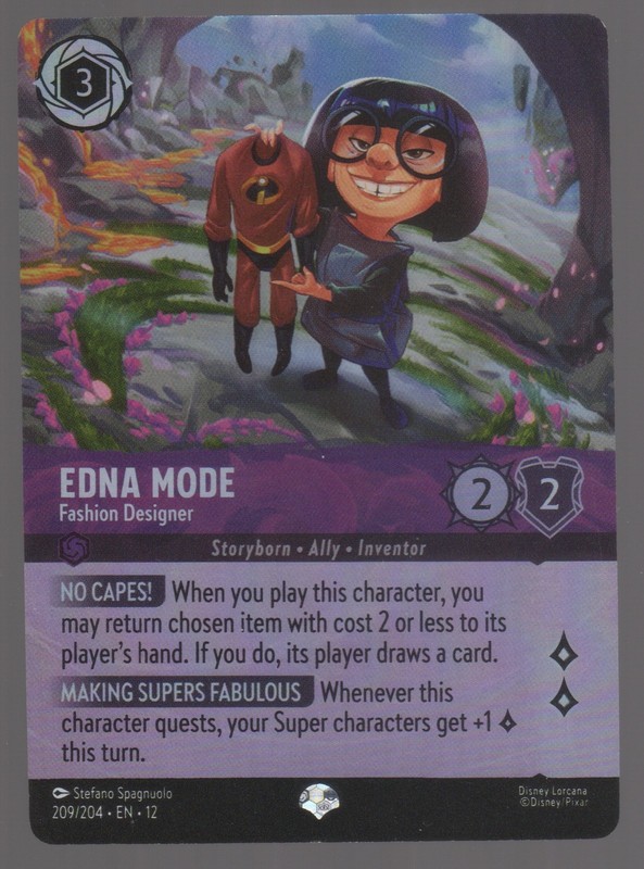 Disney Lorcana Wilds Unknown EDNA MODE Fashion Designer Epic Foil #209/204