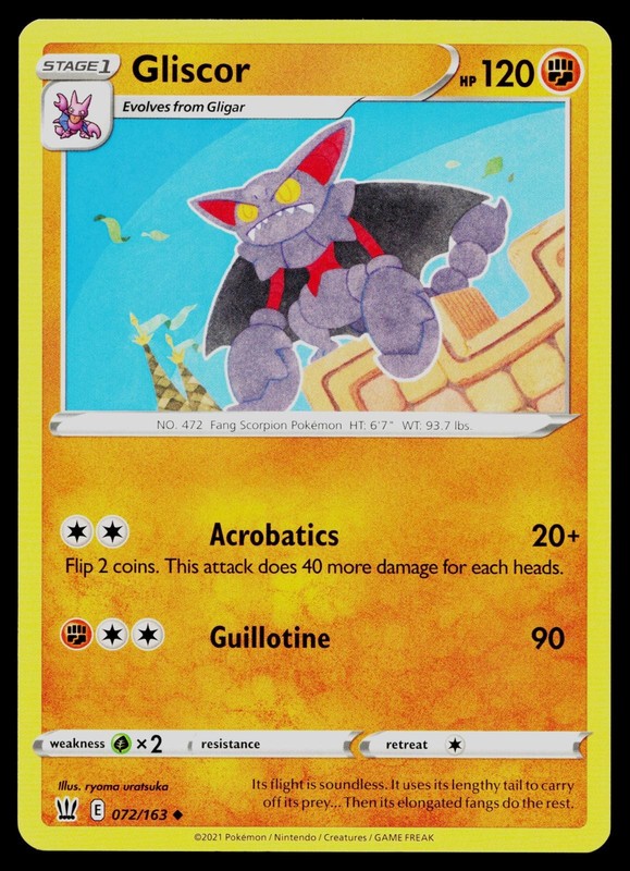 GLISCOR 072/163 UNCOMMON BATTLE STYLES POKEMON NM