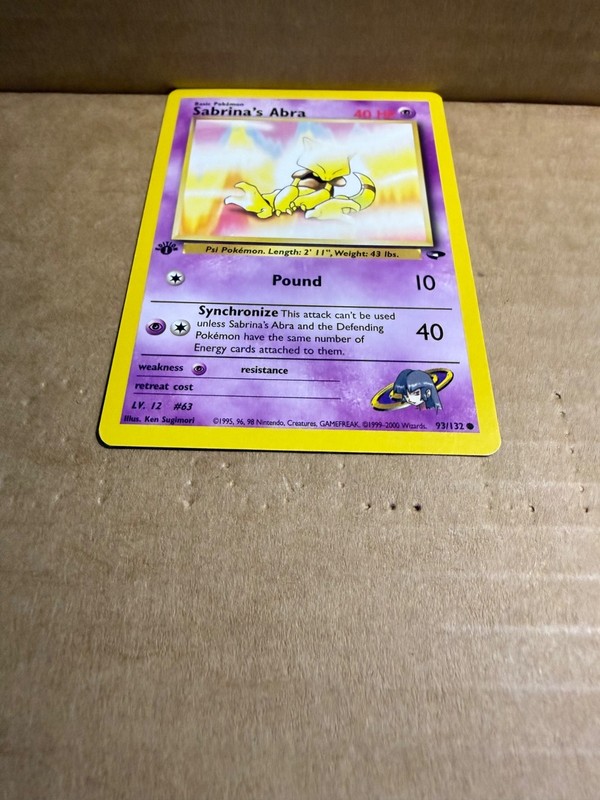 Sabrina's Abra 93/132 Gym Challenge Regular 1st Edition. gallery