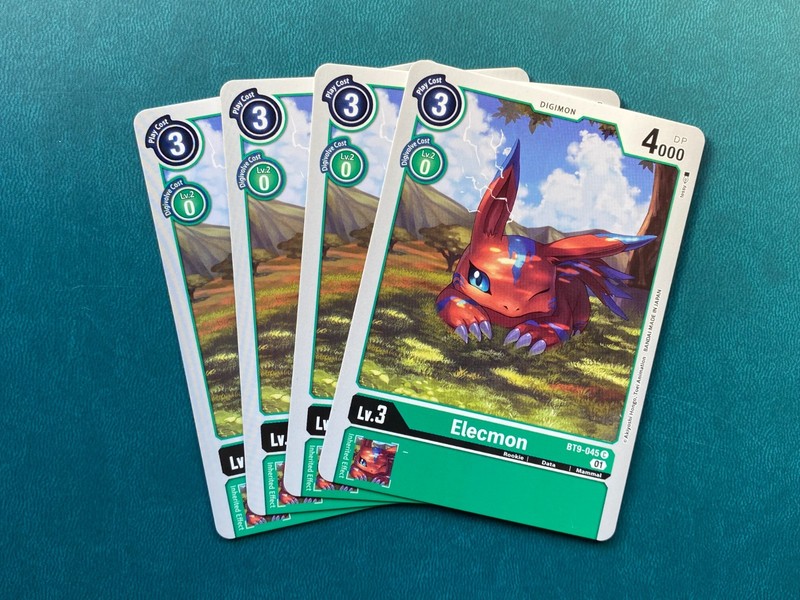 Elecmon BT9-045 Playset X Record Digimon Card Game x4
