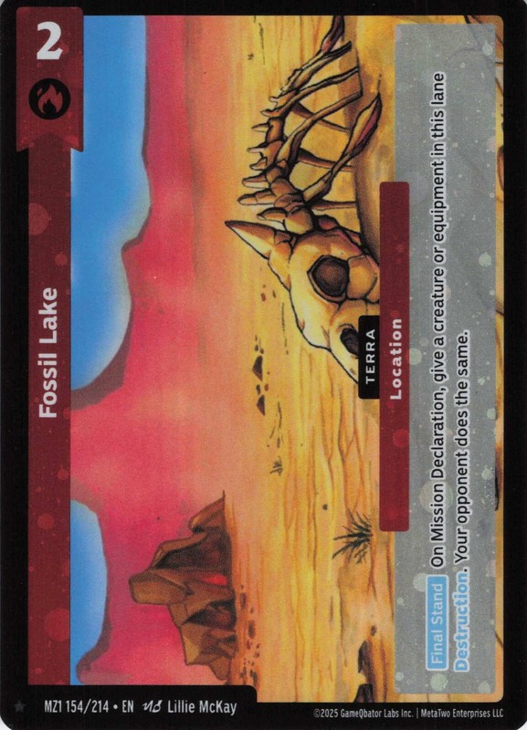 Fossil Lake Reverse Holofoil Metazoo 2025 Base Set MZ1 154/214 Rare Card