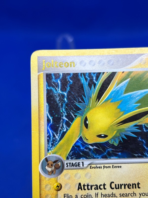 VTG 2005 Pokemon EX Unseen Forces Jolteon 8/115 Stamped Reverse Holo Rare DMG gallery