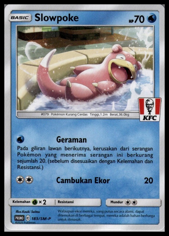 NM Slowpoke 183/SM-P | Pokemon KFC Stamped Promo Indonesian [US Seller]
