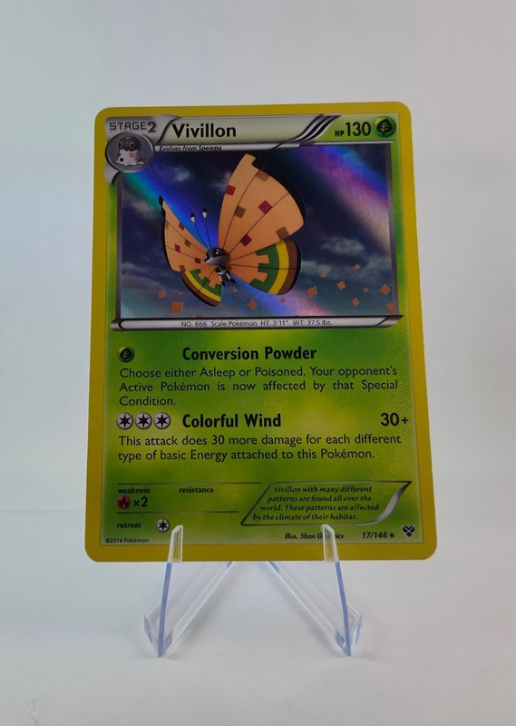 Vivillon (High Plains Orange) 17/146 Pokemon XY Base Set MP Holo Rare 2014