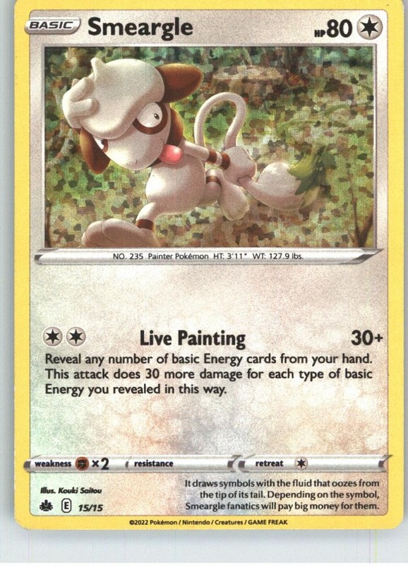 Smeargle – 15/15 015/015 Holo Promo McDonald’s Promos 2022 Pokemon Holo NM