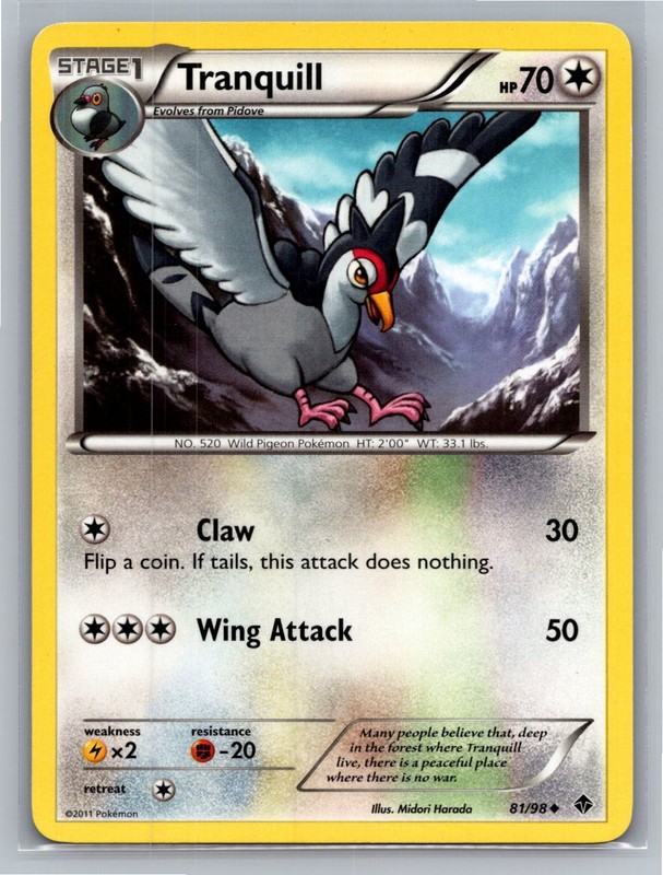 Tranquill 81/98 Uncommon Emerging Powers Pokemon Moderately Played