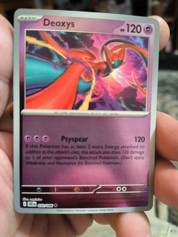 Pokemon Deoxys 032/086 Deoxys Holo Rare Basic Psychic Pokemon TCG Card 120 HP
