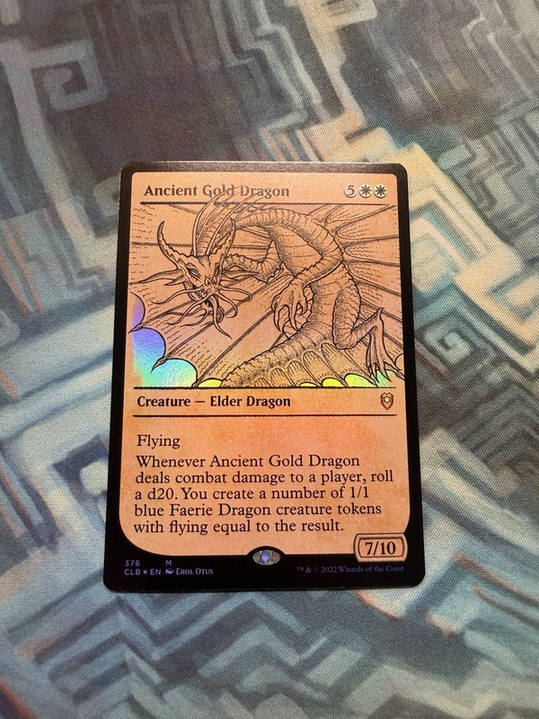 MTG Foil Showcase Ancient Gold Dragon EX+/NM- Commander Legends: Baldur’s Gate