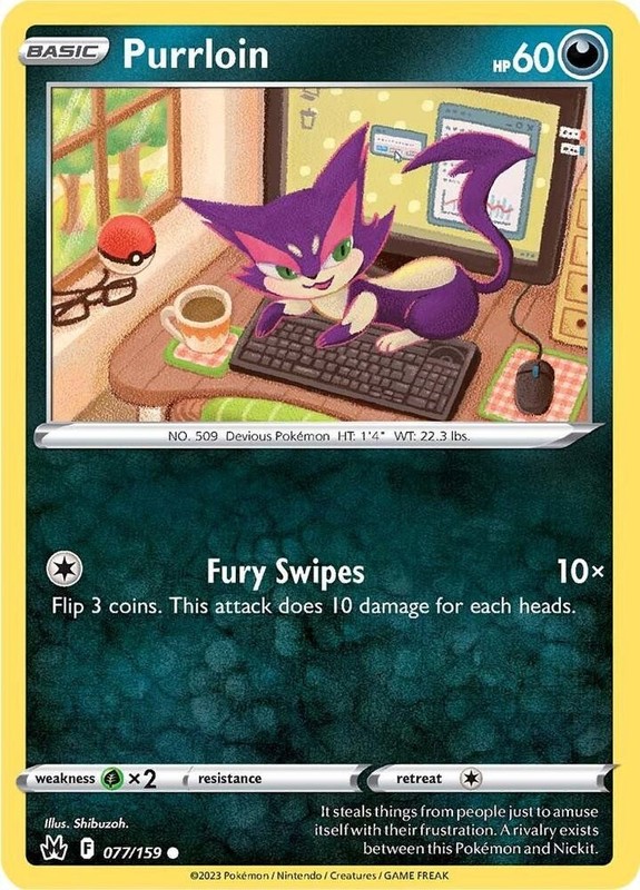 Purrloin 077/159 Common Crown Zenith NM