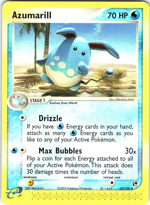 Azumarill 30/100 Uncommon Sandstorm Pokemon Near Mint
