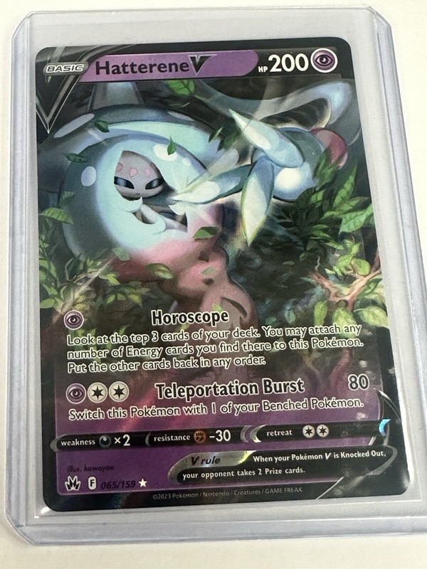 Pokémon TCG Hatterene V Sword & Shield – Crown Zenith 065/159 Holo Ultra Rare