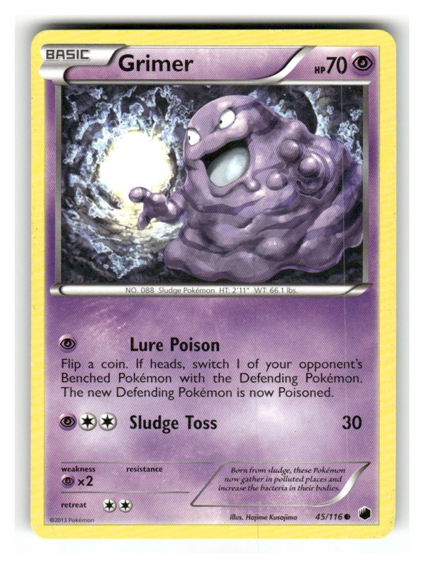Grimer 45/116 Common Plasma Freeze Pokemon Moderately Played