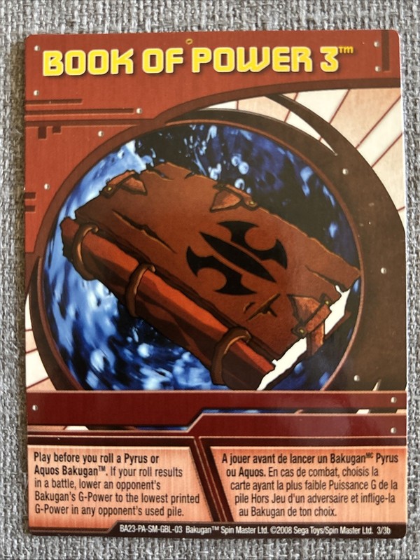 Bakugan New Vestroia Book of Power 3 🔴 Red Ability Card 3/3b Aquos gallery