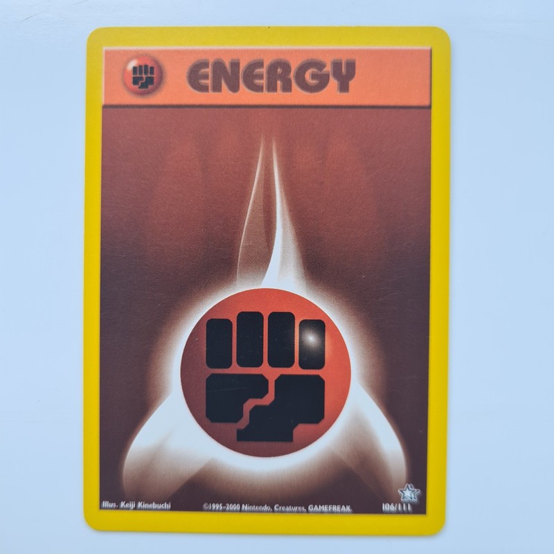 Fighting Energy 106/111 Rare Neo Genesis Pokemon Card WOTC 2000 NM