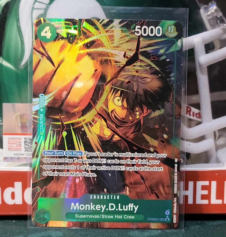 Namco One Piece CCG Monkey.D.Luffy PRB02-005 Premium Booster Alt Art Foil SR 50…
