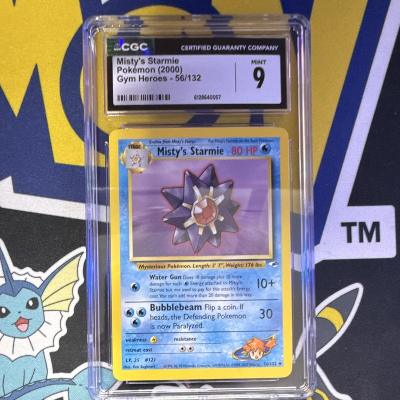 VINTAGE Misty’s Starmie CGC 9 MINT 2000 Gym Heroes 56/132 English Pokemon