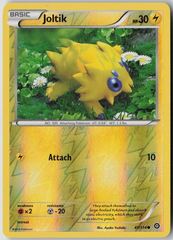 Joltik 41/114 Common Steam Siege Pokemon Reverse Holo Lightly Played