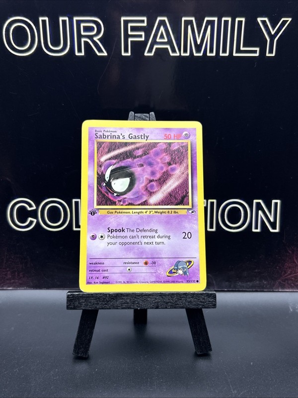 Sabrina’s Gastly 93/132 Pokémon TCG Card Gym Heroes 1st Edition 1999 WOTC LP