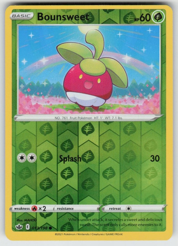 PO-04 Reverse Holo Bounsweet 013/198 Common SWSH06: Chilling Reign NM