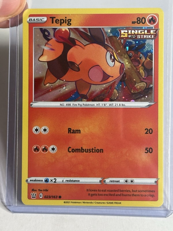 Tepig 023/163 Battle Styles 2021 Cosmos Holo Rare Promo Pokemon TCG Card – NM