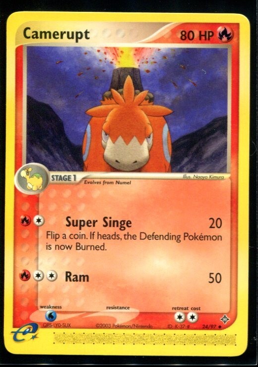 Camerupt Uncommon- ex Dragon 24/97 2003 NM Pokemon