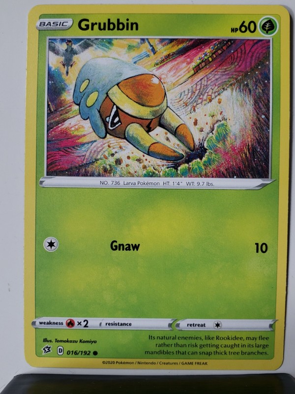 Grubbin 016/192 NM – B1G1F – Rebel Clash Pokemon Card – Tomokazu Komiya Art