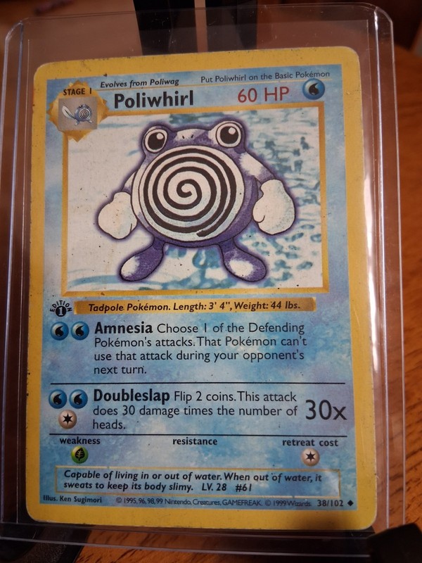 Pokémon TCG Poliwhirl Base Set 38/102 Regular Uncommon 1999 English 60 HP