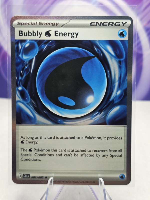 Bubbly W Energy ME04: Chaos Rising 084/086 Holo Rare Holo Pokemon NM