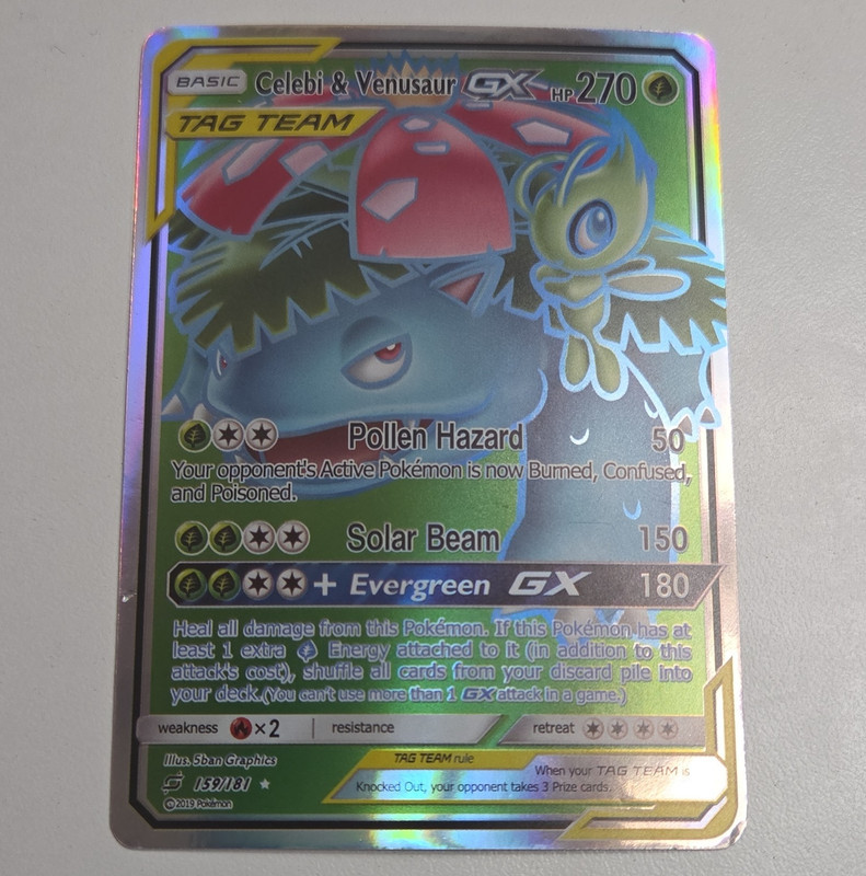 Pokemon Celebi & Venusaur GX 159/181 SM-Team Up Ultra Rare Full Art Holo EN