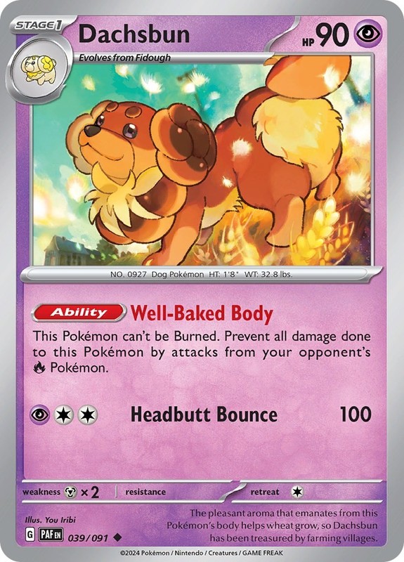 Dachsbun – 039/091 PAF 039/091 Pokémon SV: Paldean Fates Uncommon EN NM