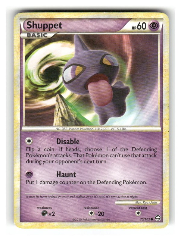 Shuppet 75/102 Common HGSS Triumphant Pokemon Moderately Played
