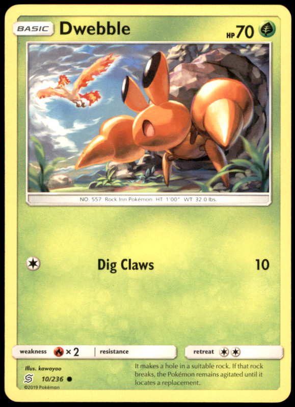 Dwebble 10/236 SM – Unified Minds MP Pokemon TCG