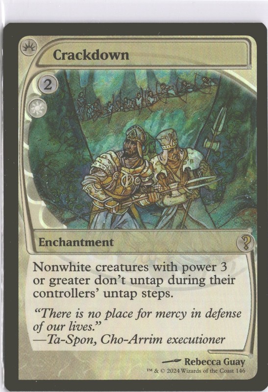 MTG Crackdown (146) *Foil* Future Sight Frame Mystery Booster 2 NM Rebecca Guay